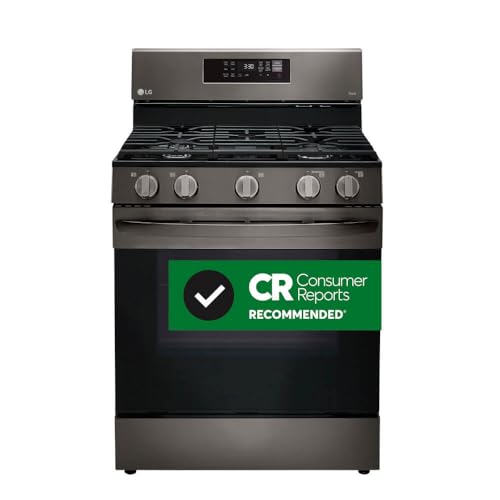 LG 5.8 Cu. Ft. PrintProof Black Stainless Steel Smart Gas Single Oven Range With AirFry