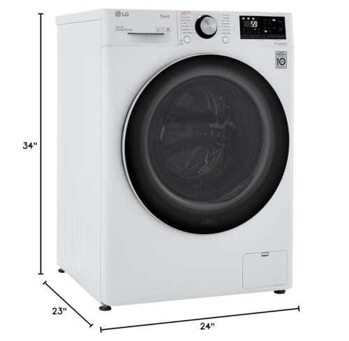LG WM3555HWA 24 Inch Smart All In One Washer/Dryer with 2.3 cu. ft. Capacity, Wi-Fi Enabled, 14 Wash Cycles, 1400 RPM, Ventless, NeveRust Stainless Steel Drum, Quiet Operation, TrueBalance