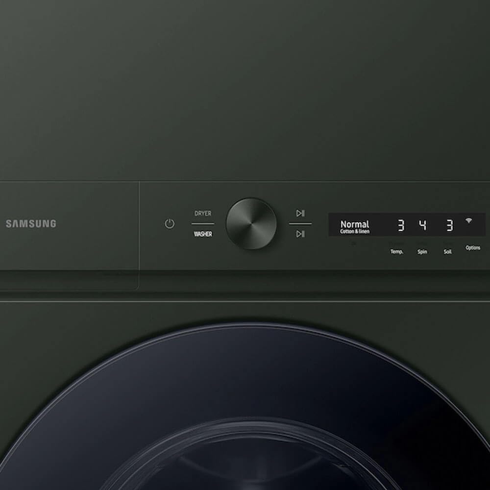SAMSUNG WH53DBH700EF Bespoke Satin Green Ultra Capacity Smart Electric 5.3 Cu. Ft. Washer/7.6 Cu. Ft. Dryer AI Laundry