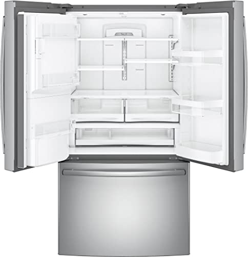 GE GFE28GYNFS 36 Energy Star French Door Refrigerator with 27.8 cu. ft. Total Capacity Advanced Water Filtration System Turbo Cool Freeze Settings + LED Lighting in Fingerprint Resist Stainless Steel
