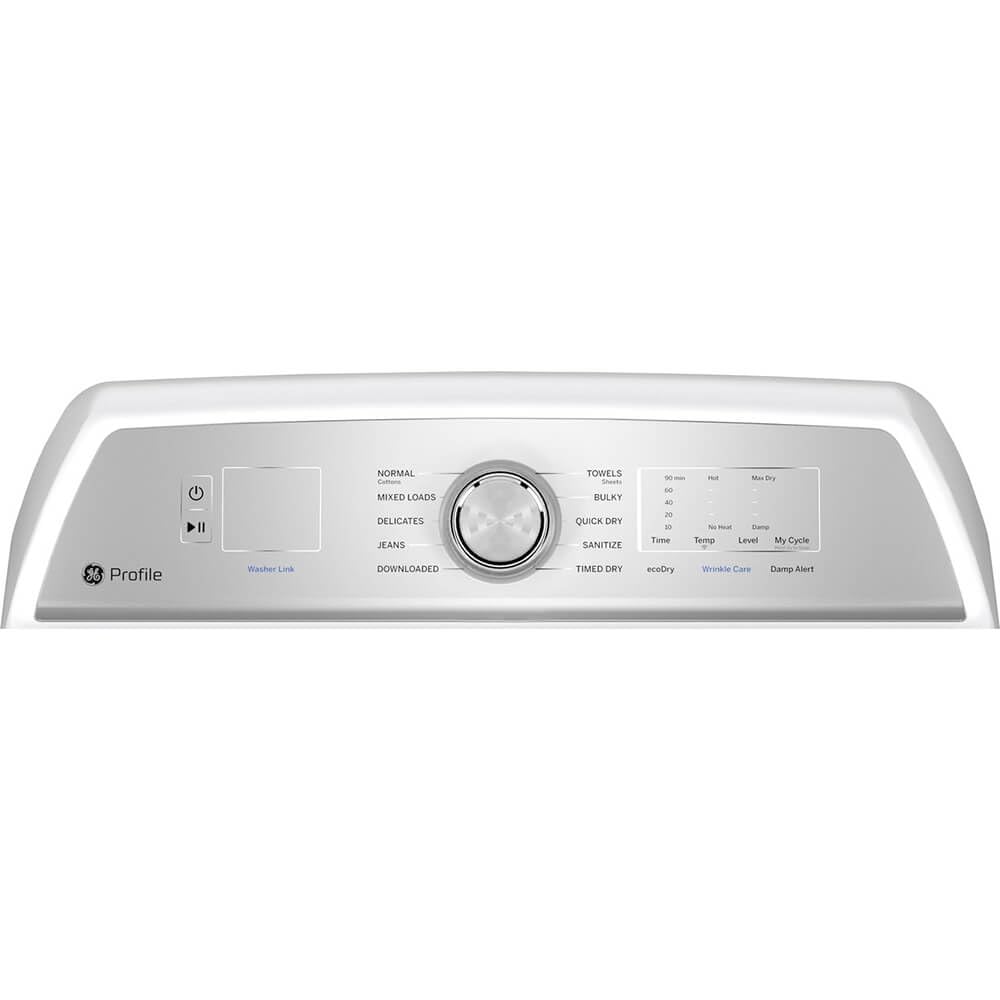 GE Profile PTD60EBSRWS 7.4 Cu. Ft. White Electric Dryer with Sanitize Cycle and Sensor Dry