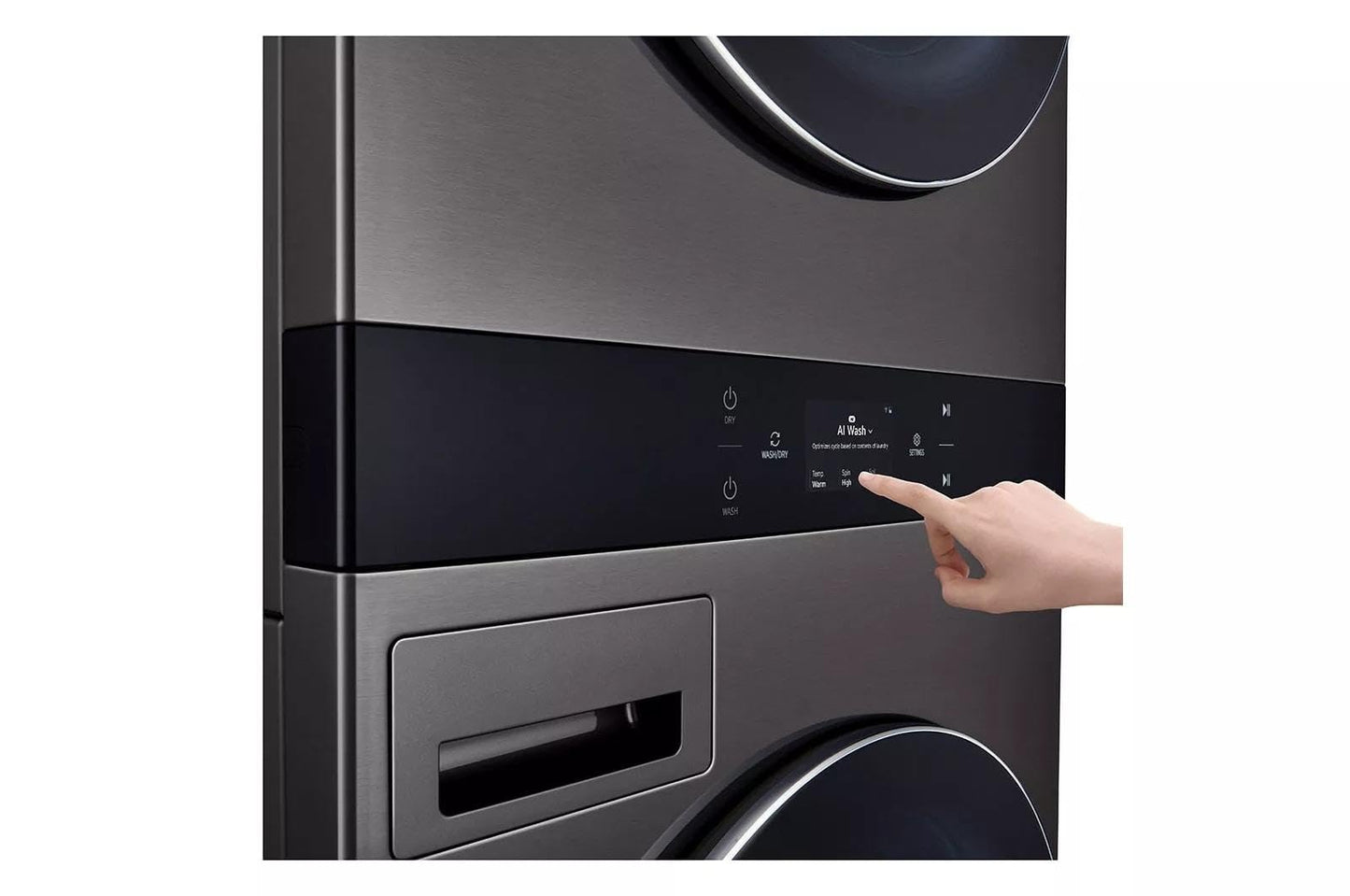 LG WKEX300HBA Single Unit Front Load WashTower™w. Center Control® 5.0 cu.ft. Washer & 7.4 cu.ft. Electric Dryer