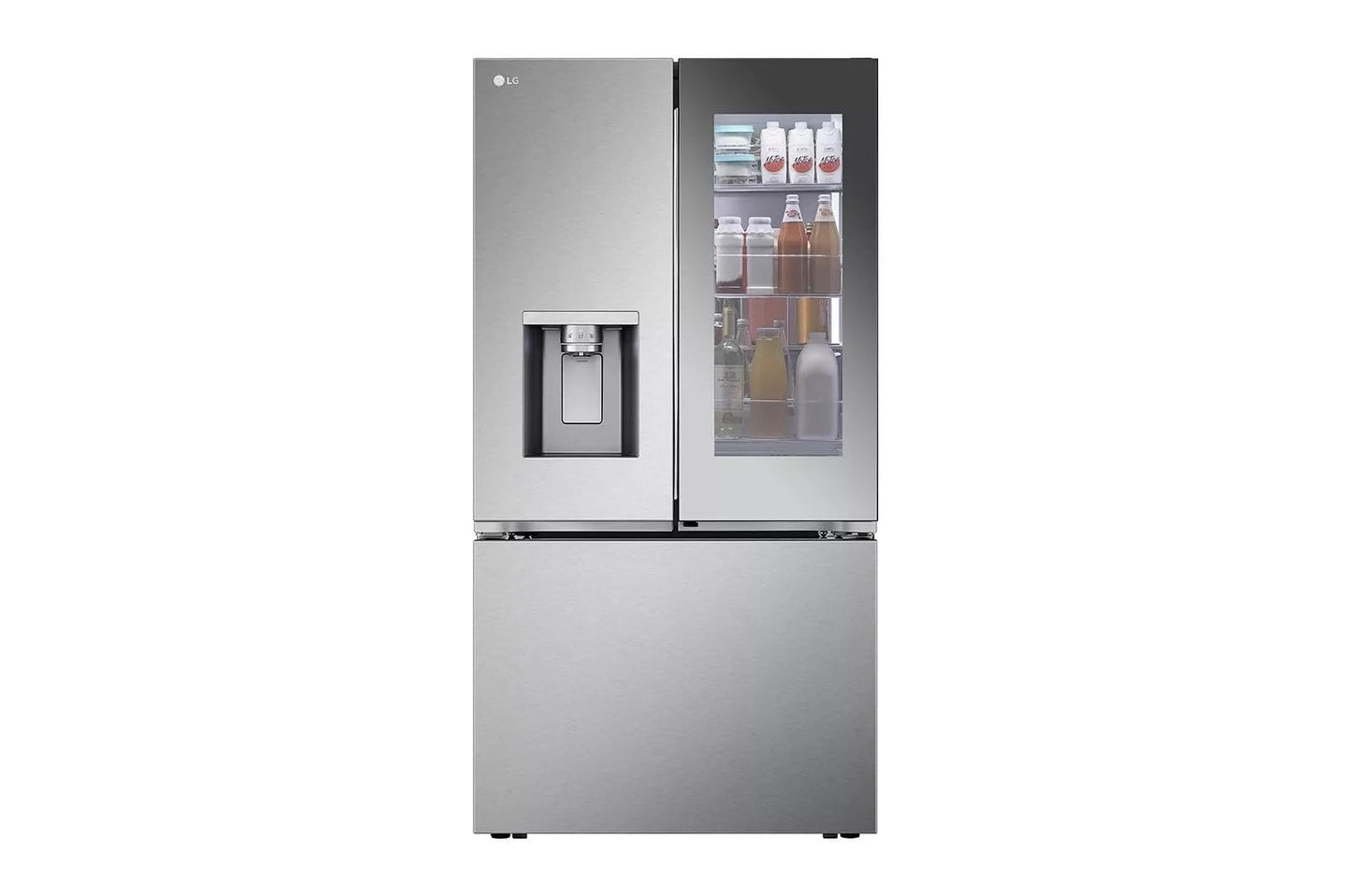 LG LRYKC2606S, 26 cu. ft. Smart Mirror InstaView® Counter-Depth MAX™ French Door Refrigerator with Four Types of Ice