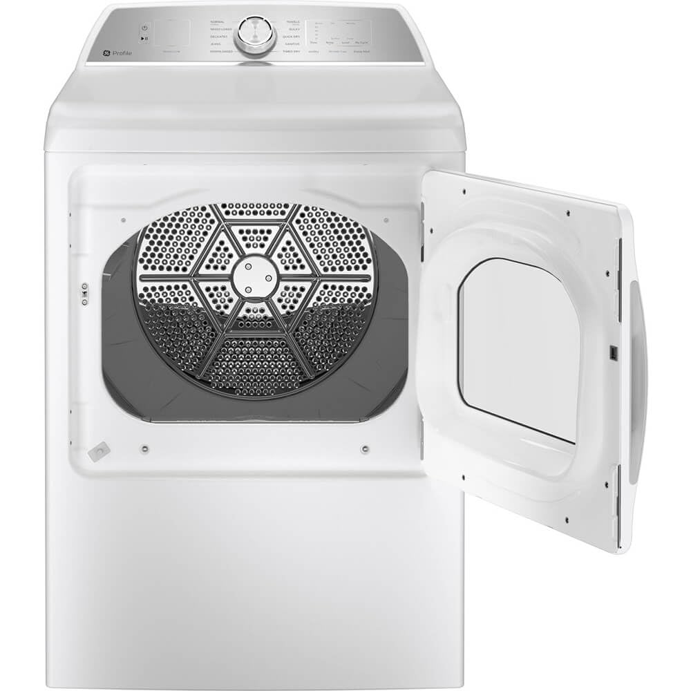 GE Profile PTD60EBSRWS 7.4 Cu. Ft. White Electric Dryer with Sanitize Cycle and Sensor Dry
