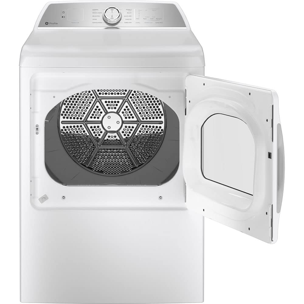 GE Profile PTD60GBSRWS 7.4 Cu. Ft. White Front Load Gas Dryer