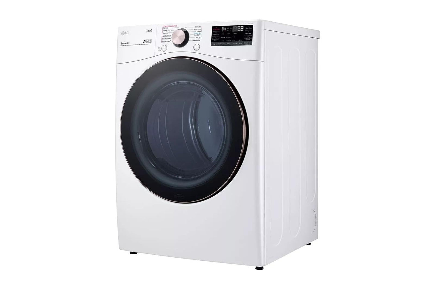 LG 7.4 Cubic Feet Ultra Large Capacity Smart Wi-Fi Enabled Front Load Gas Dryer with TurboSteam Technology and Built-In Intelligence (White)