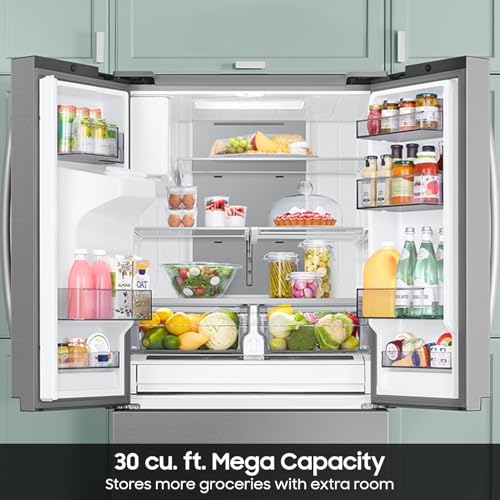 SAMSUNG 30 cu. ft. Mega Capacity 4-Door French Door Refrigerator with Four Types of Ice, Stainless Steel, RF31CG7400SRAA