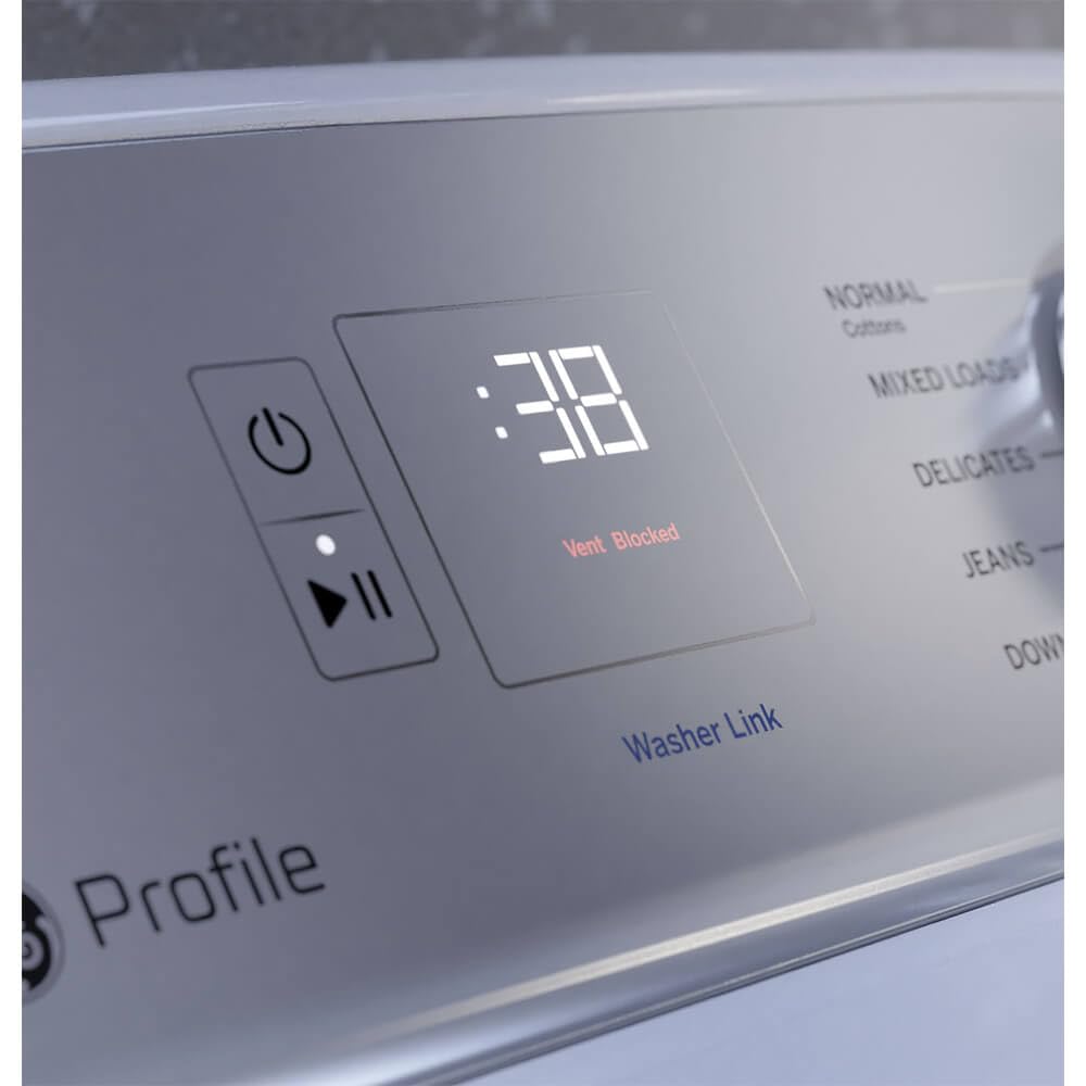 GE Profile PTD60EBSRWS 7.4 Cu. Ft. White Electric Dryer with Sanitize Cycle and Sensor Dry