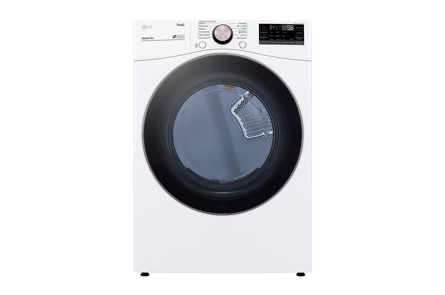 LG 7.4 Cubic Feet Ultra Large Capacity Smart Wi-Fi Enabled Front Load Gas Dryer with TurboSteam Technology and Built-In Intelligence (White)