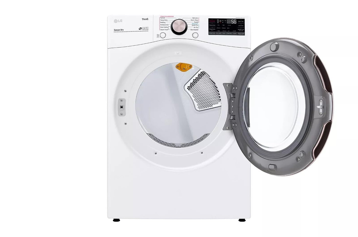 LG 7.4 Cubic Feet Ultra Large Capacity Smart Wi-Fi Enabled Front Load Gas Dryer with TurboSteam Technology and Built-In Intelligence (White)