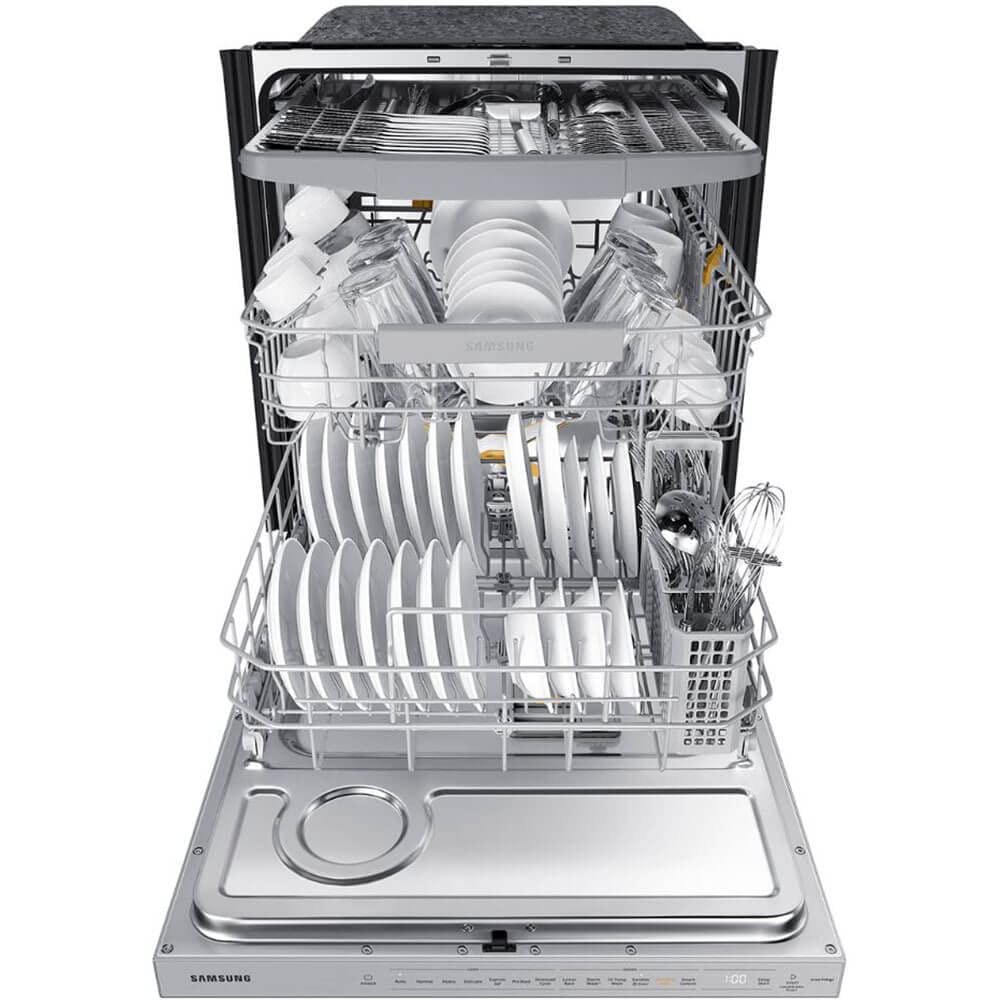 Samsung DW80BB707012 24 inch White Glass 42dBA Smart Dishwasher