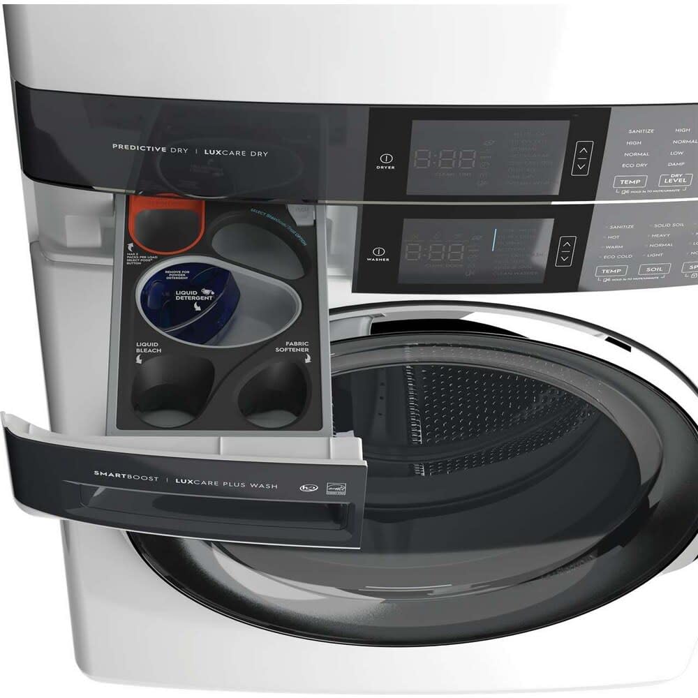 Electrolux ELTG7600A 27 Inch Wide Energy Star Certified Laundry Center with 4.5 Cu. Ft. Washer and 8 Cu. Ft. Gas Dryer with Perfect Steam™ and Predictive Dry™ - White