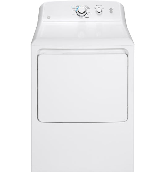 GE GTX22EASKWW 6 Cu.Ft. Electric Dryer with 6 Cycles, Reversible Door, White