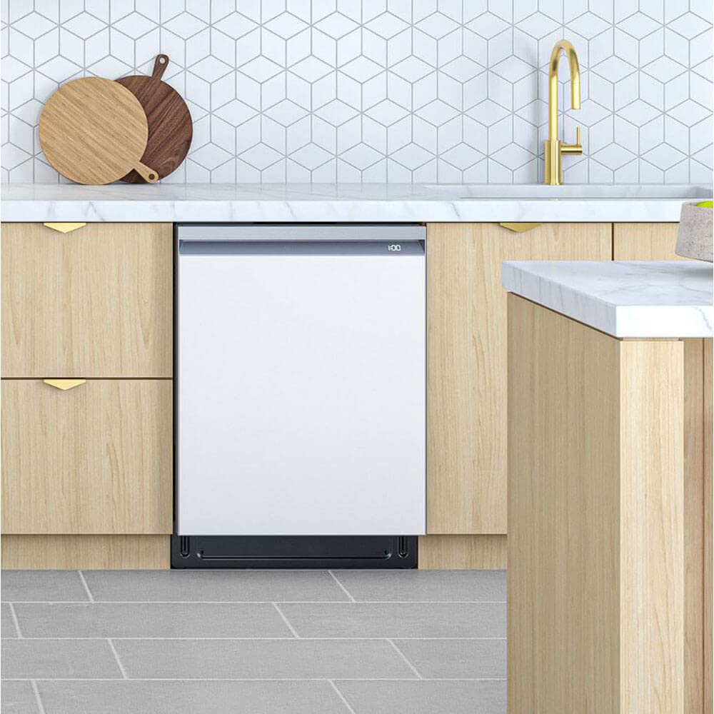 Samsung DW80BB707012 24 inch White Glass 42dBA Smart Dishwasher