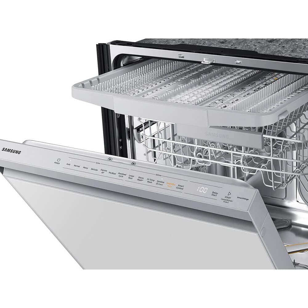 Samsung DW80BB707012 24 inch White Glass 42dBA Smart Dishwasher