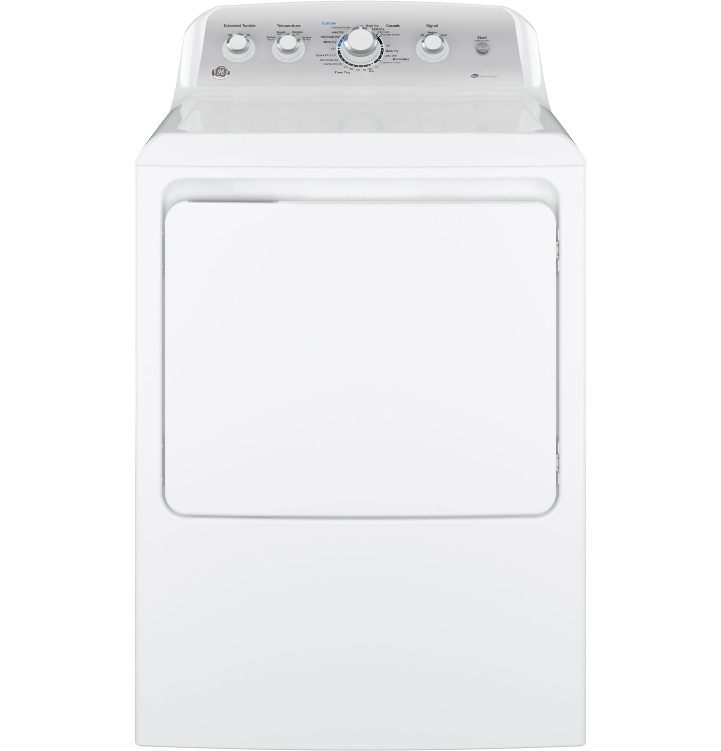 GE GTD45EASJWS Aluminized Alloy Drum Electric Dryer with HE Sensor Dry, 7.2 Cu. Ft. Capacity, White