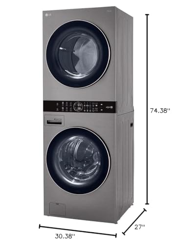 Single Unit Front Load LG WashTower™ with Center Control™ 4.5 cu. ft. Washer and 7.4 cu. ft. Gas Dryer