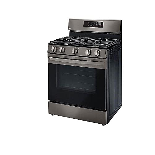 LG 5.8 Cu. Ft. PrintProof Black Stainless Steel Smart Gas Single Oven Range With AirFry
