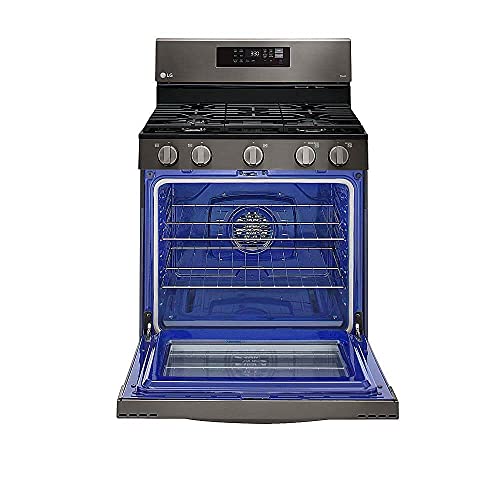 LG 5.8 Cu. Ft. PrintProof Black Stainless Steel Smart Gas Single Oven Range With AirFry