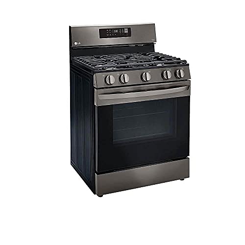 LG 5.8 Cu. Ft. PrintProof Black Stainless Steel Smart Gas Single Oven Range With AirFry