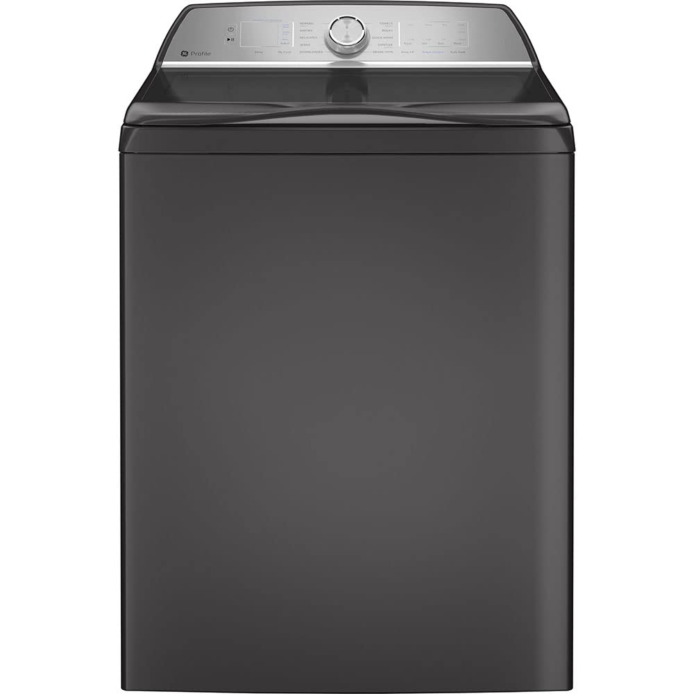 GE Profile PTW600BR 28 Inch Wide 5 Cu. Ft. Top Loading Washer with Smarter Wash Technology - Diamond Gray