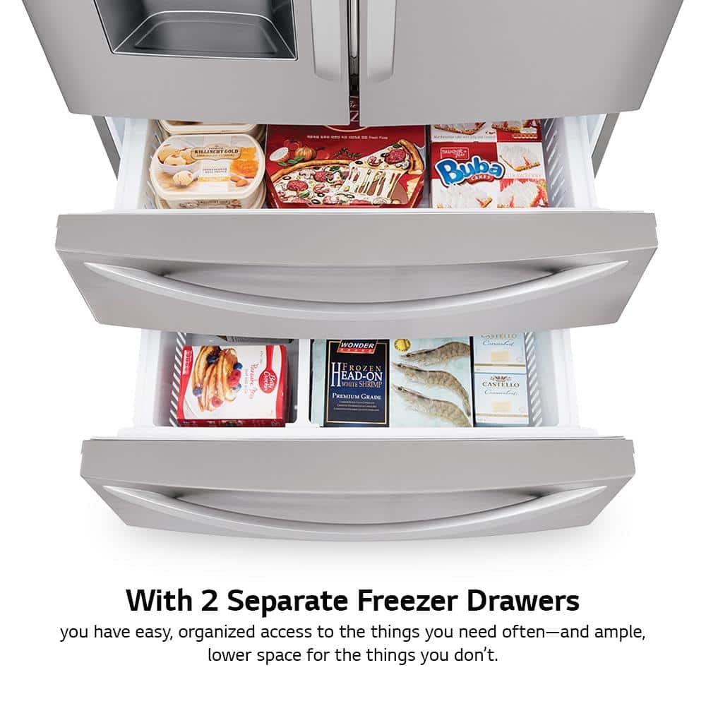 LG LMXS28626S 28 Cu. Ft. Stainless Steel 4-Door French Door Refrigerator