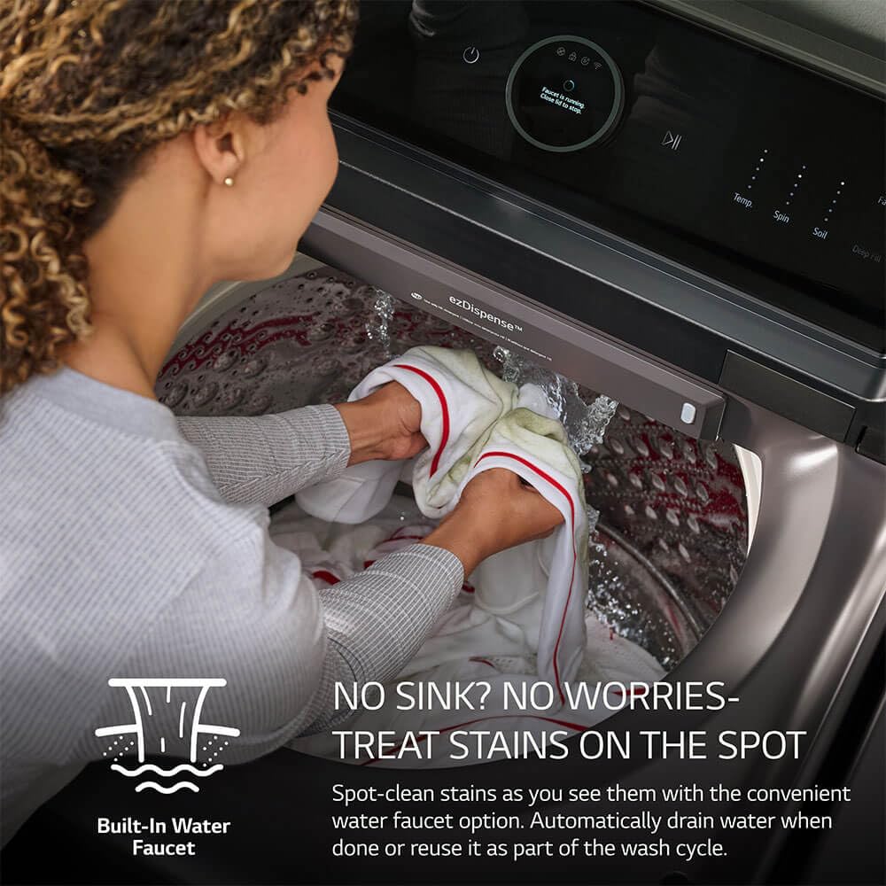 LG WT8600CB 5.5 Cu. Ft. Matte Black Mega Capacity Smart Top Load High-Efficiency Washer with Built-In Faucet