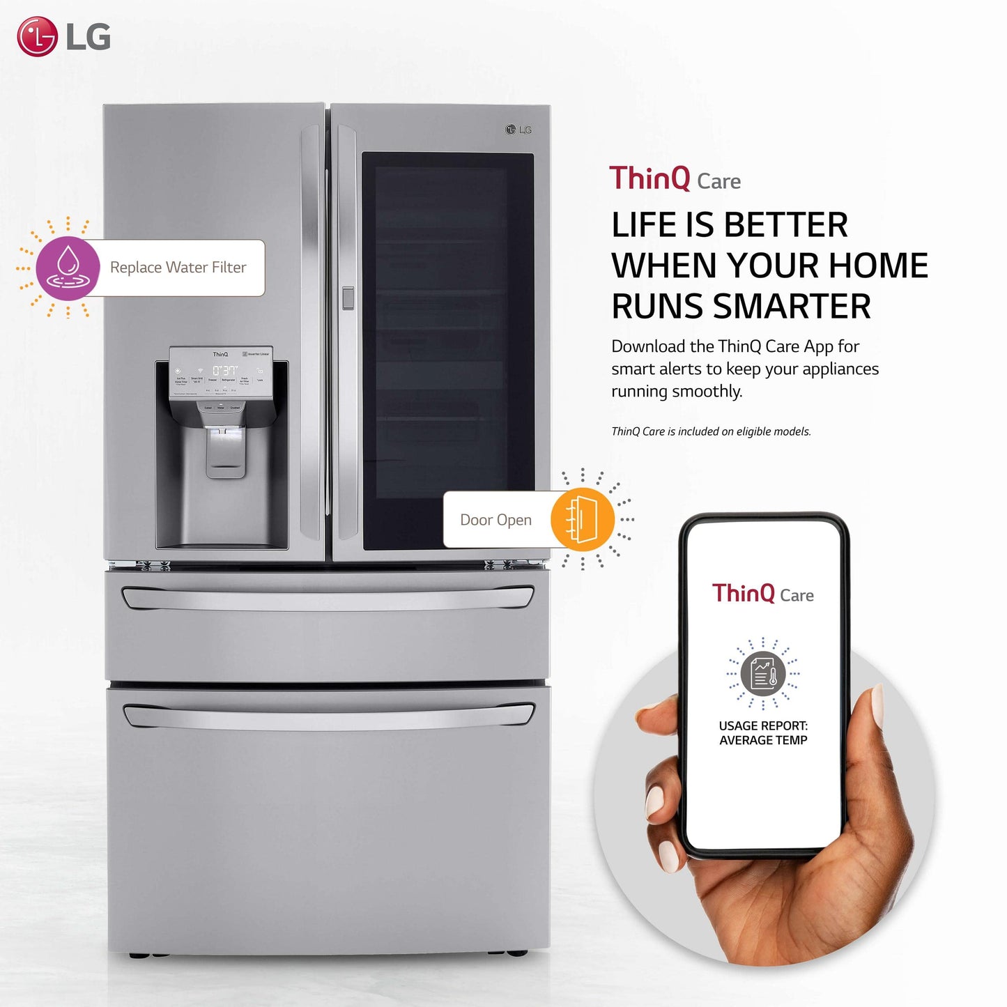 23 cu. ft. Smart wi-fi Enabled InstaView™ Door-in-Door® Counter-Depth Refrigerator with Craft Ice™ Maker
